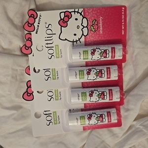 4x Hello Kitty Softlips Strawberry lip balms
